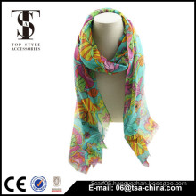 Long Style of Length and Printed Pattern Flower printed scarf